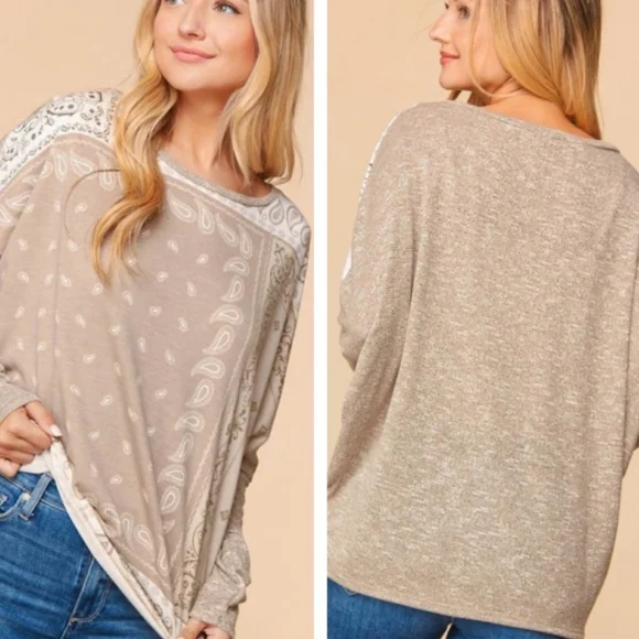 Paisley patchwork dolman top - Picture 2 of 8